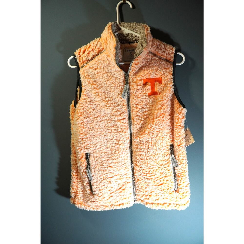 J. America NCAA Tennessee Volunteers Orange Sherpa Fleece Vest - NWT Small